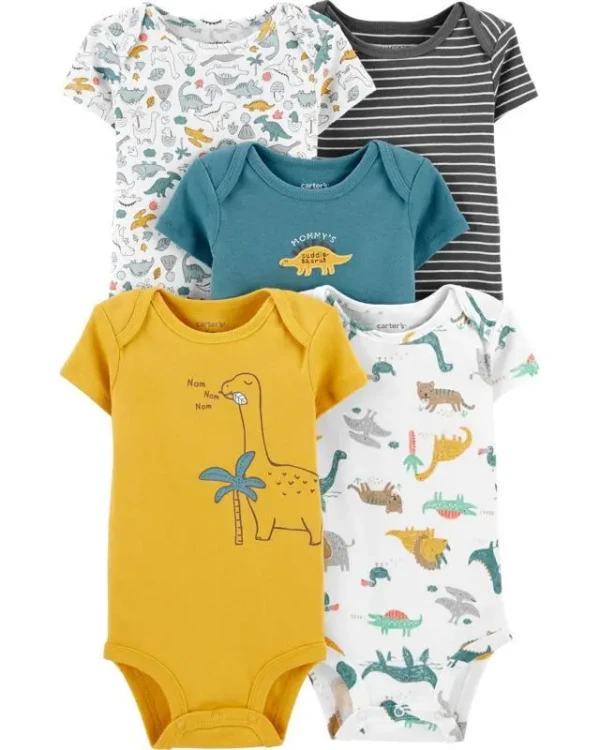CARTER'S Body krátky rukáv Dinosaur chlapec LBB 5 ks NB/ veľ. 56