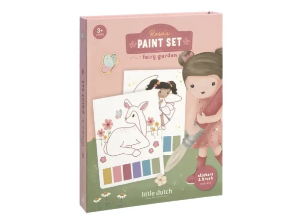 Little Dutch Omaľovánky s vodovkami a samolepkami Rosa Fairy Garden