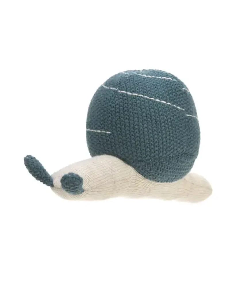 Lässig hračka Pletená hračka s hrkálkou Garden Explorer snail blue