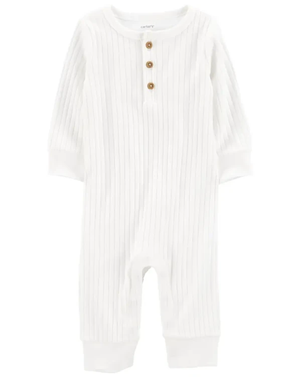 CARTER'S Overal bez nožičiek White Henley neutrál 6m