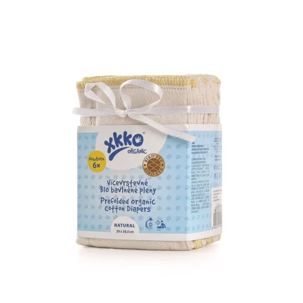 XKKO Organic Viacvrstvové plienky (4/6/4) - BirdEye Newborn Natural