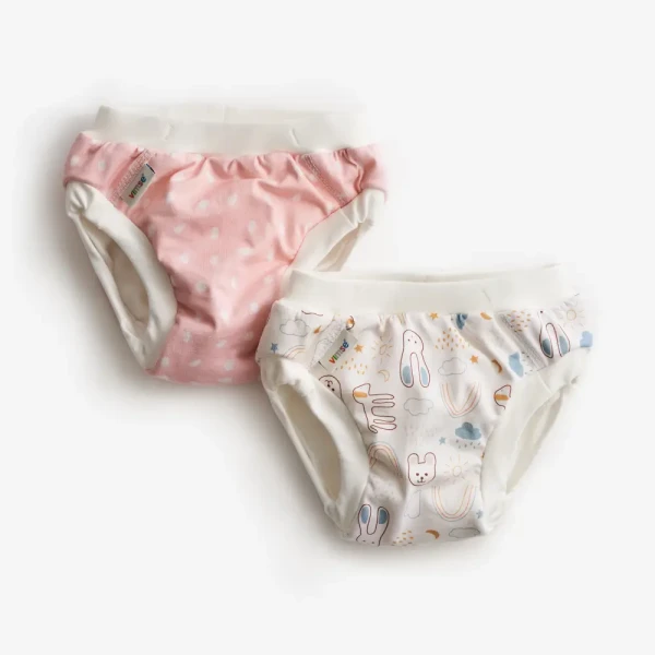 Vimse Tréningové nohavičky L 9-12 kg, Pink Dots/White Teddy 2ks