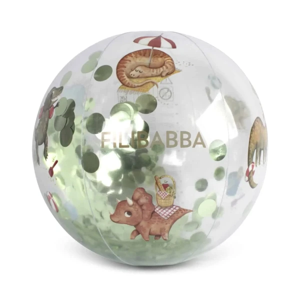 FILIBABBA PLÁŽOVÁ LOPTA ALFIE – DINO BEACH CONFETTI
