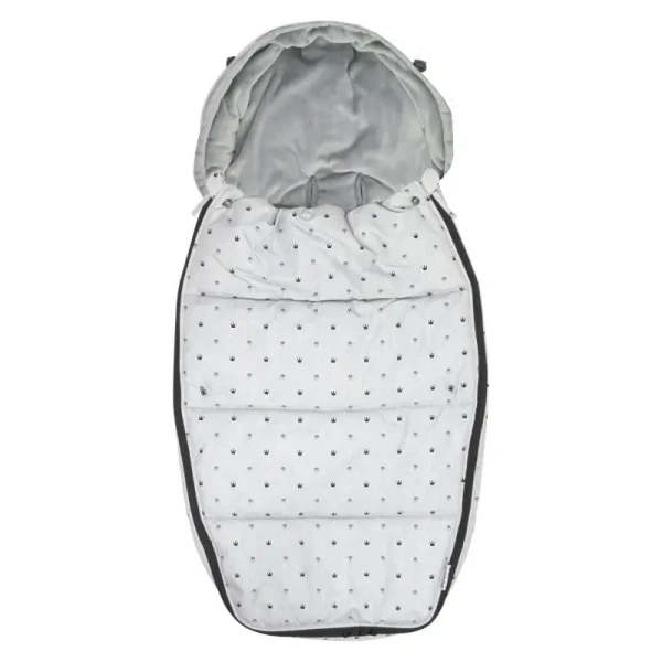 Dooky Footmuff veľ. L LIGHT GREY CROWNS DeLuxe