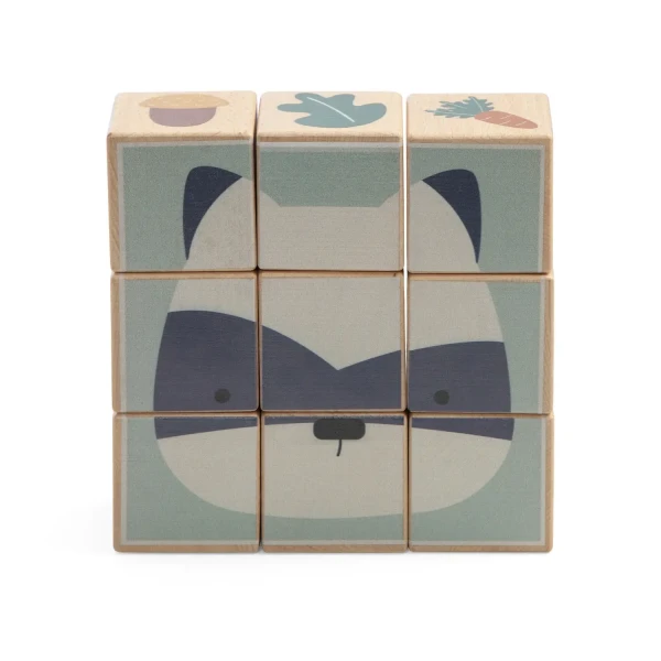 SEBRA Drevené puzzle kocky, Woodland