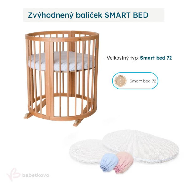 LevinFelin Zvýhodnený balíček SMART BED 72 Prírodné drevo