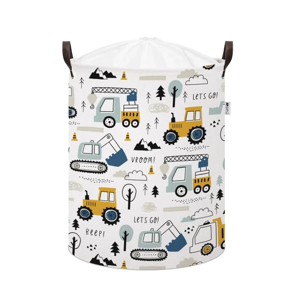 Sipo Kôš na hračky so šnúrkou, skladací bavlnený / 43 l, Mini Trucks