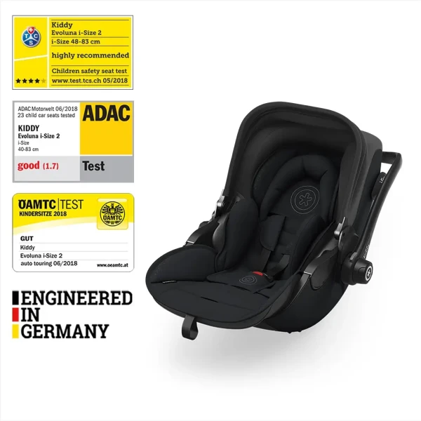 KIDDY Autosedačka Evoluna i-size 2 + Isofix základňa  40-83 cm Midnight Black