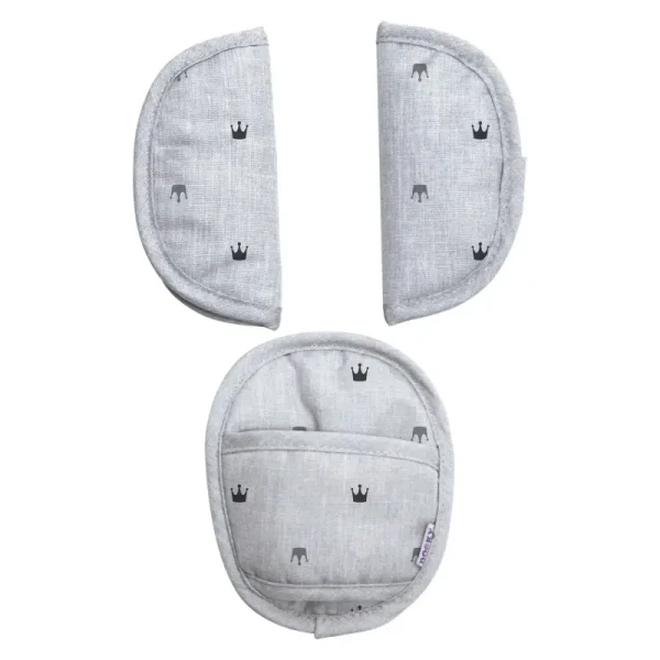 Dooky Chránič pásu Universal Pads Light Grey Crowns