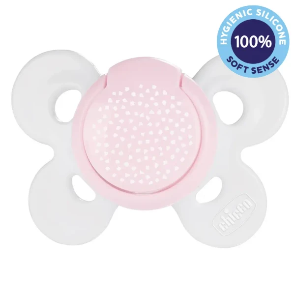 CHICCO Cumlík Physio Comfort silikónový dievča - bodky 1 ks, 0-6 m