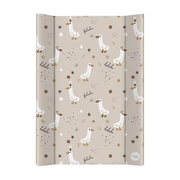CEBA BABY Podložka prebaľovacia 2-hranná s pevnou doskou (50x70) Basic Crazy Ducks