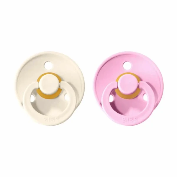 BIBS Colour cumlíky z prírodného kaučuku 2ks - veľkosť 3 Ivory / Baby Pink