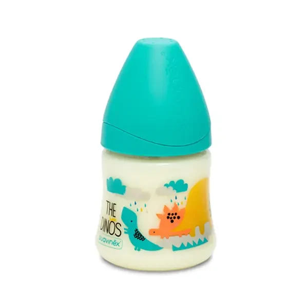 SUAVINEX | FĽAŠA Guľatý c. SILIKÓN 150 ml - TYRKYS DINO