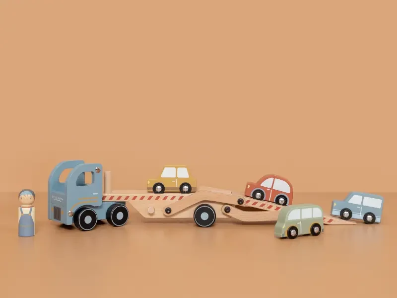 Little Dutch Nákladiak s autíčkami drevený