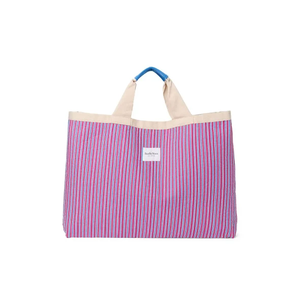 STUDIO NOOS - Poplin BEACH BAG - plážová taška Rasberry Striped