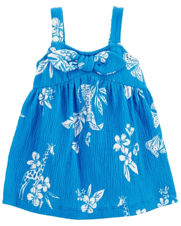CARTER'S Šaty Blue Floral dievča 12m