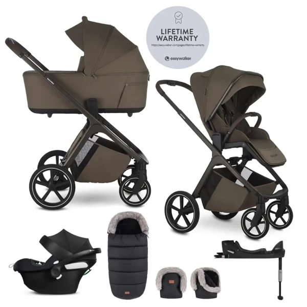 EASYWALKER Set kočík 4v1 Zoey Go Chestnut Brown XL + CBX Aton B2 i-Size + CYBEX Base One