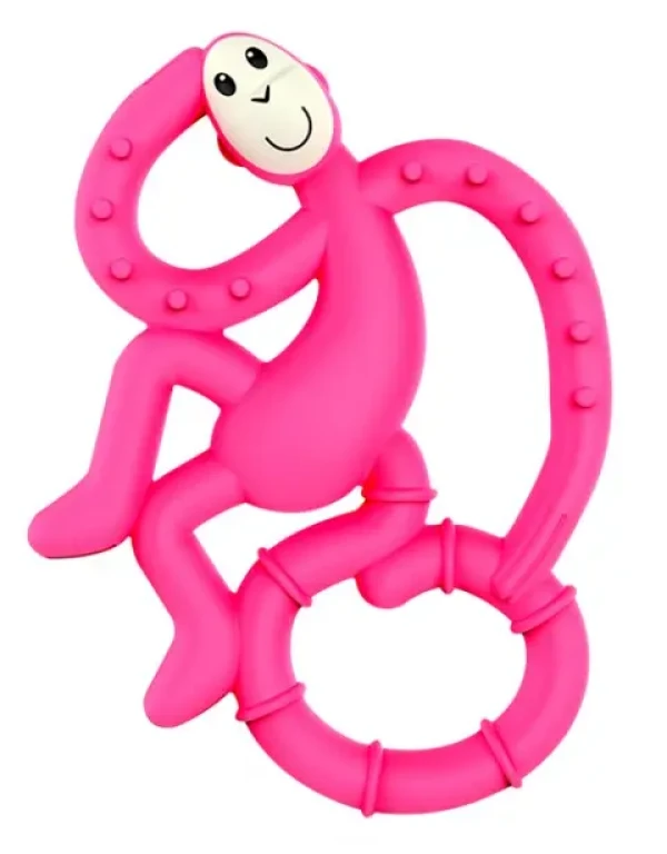 MATCHSTICK MONKEY Mini monkey hryzátko s antimikrobiálnym povrchom biocote ružové