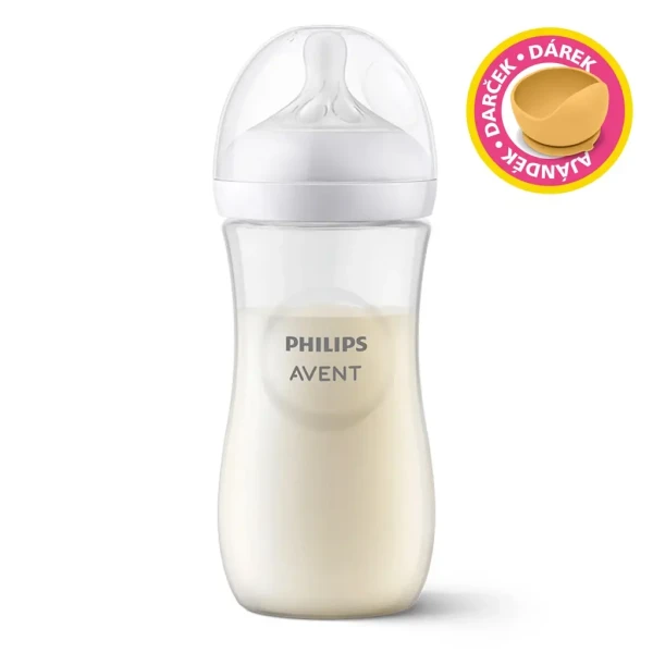 Philips AVENT Fľaša Natural Response 330 ml, 3m + darček PETITE&MARS Miska 6m+