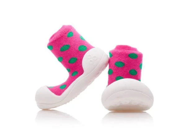 ATTIPAS Topánočky Polka Dot AD03 Pink XL veľ.22,5, 126-135 mm