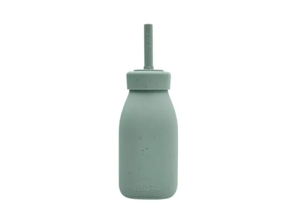 KikkaBoo Fľaša so slamkou Platinum Silicone Sage