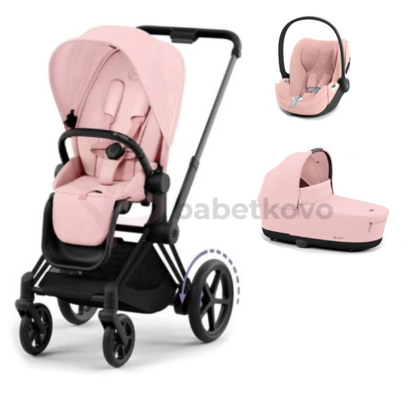 CYBEX E-PRIAM 3-kombinácia MATT BLACK Peach pink