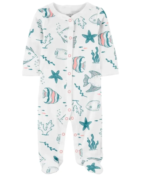 CARTER'S Overal na cvoky Sleep&Play Ivory Ocean dievča LBB PRE/ veľ. 46