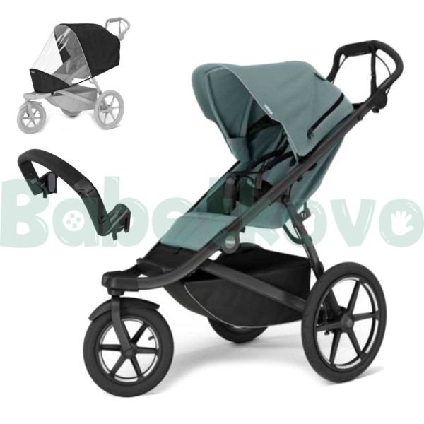 THULE Urban Glide 3 - SET s pláštenkou a madlom Mid Blue