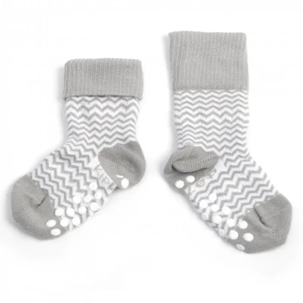 KipKep Detské ponožky Stay-on-Socks ANTISLIP 12-18m 1pár Ziggy Grey