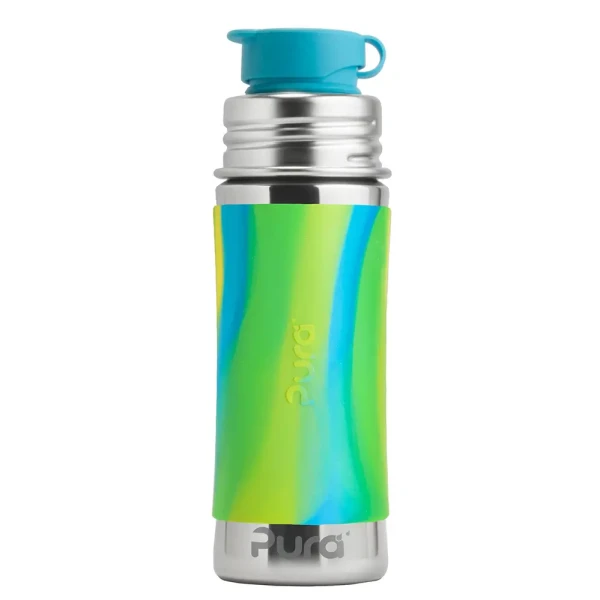 Pura® nerezová fľaša so športovým uzáverom 325ml zelená-aqua