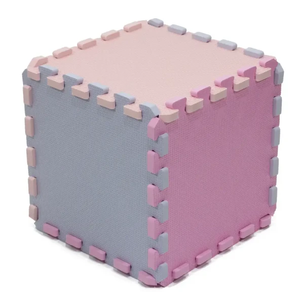 Rialto Baby Penová puzzle kocka - light pink, silver, pink