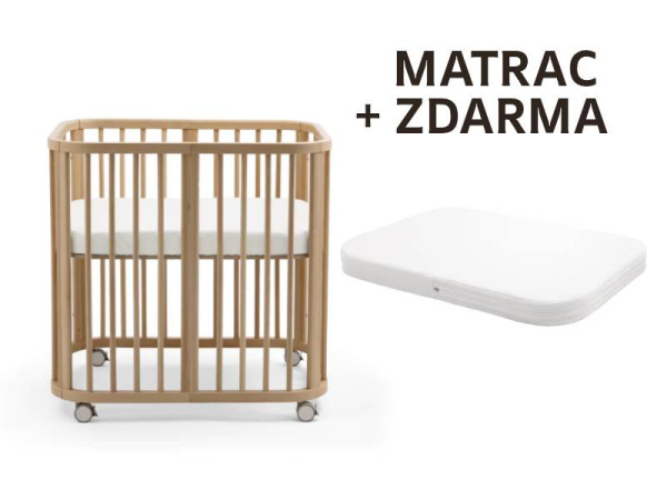 Stokke NIGHTI rastúca postieľka Natural + MINI Matrac zdarma