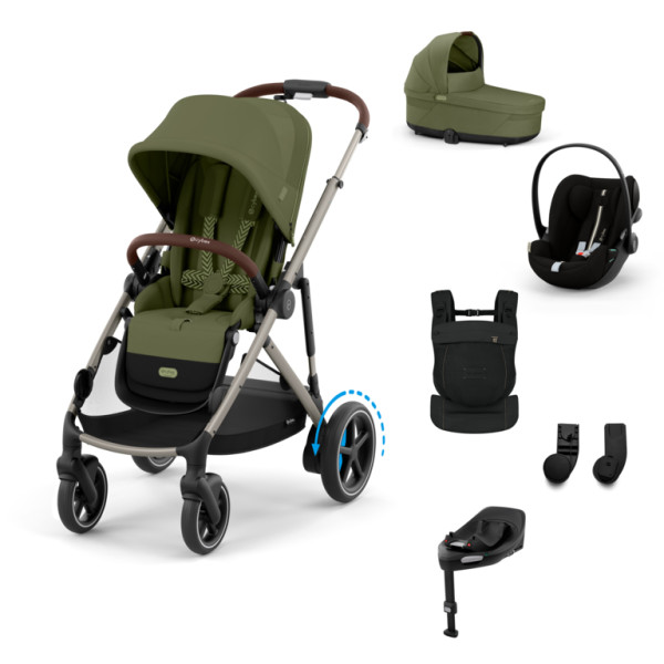Cybex E-Gazelle S BUNDLE SET M + nosič AMYA 2026 -  Moss Green - Taupe Rám