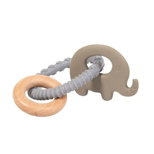 Bo Jungle Hryzátko B-Rattle Rings Elephant Blue