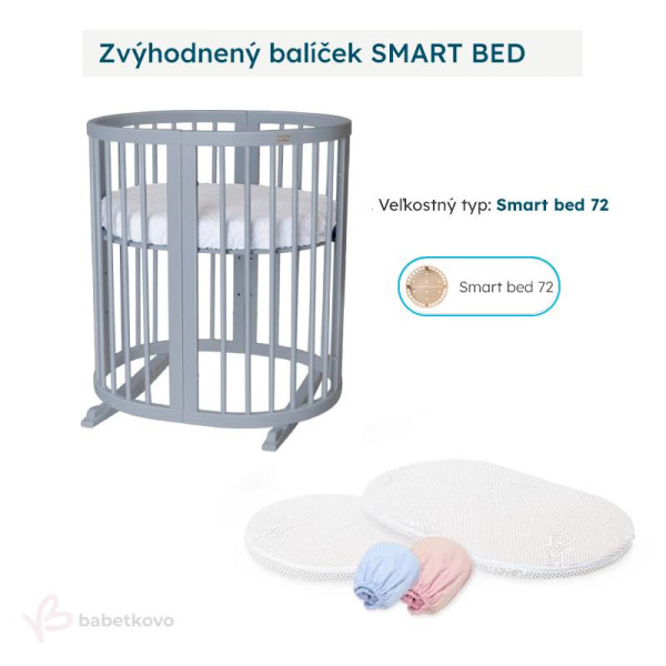 LevinFelin Zvýhodnený balíček SMART BED 72 Sivá