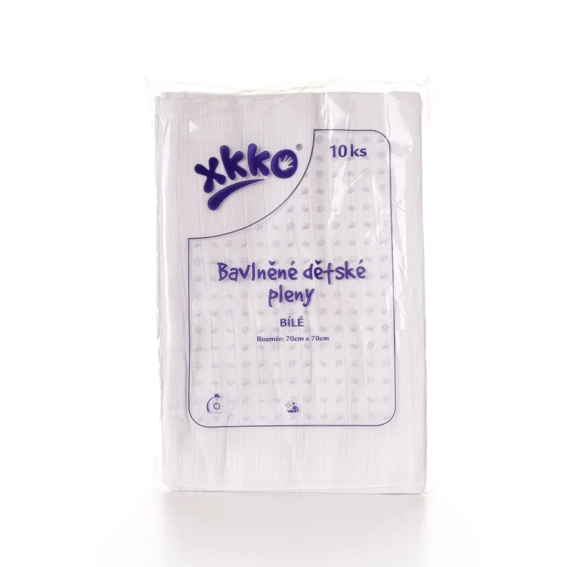 XKKO Classic Bavlnené Detské plienky 70x70 - Biele