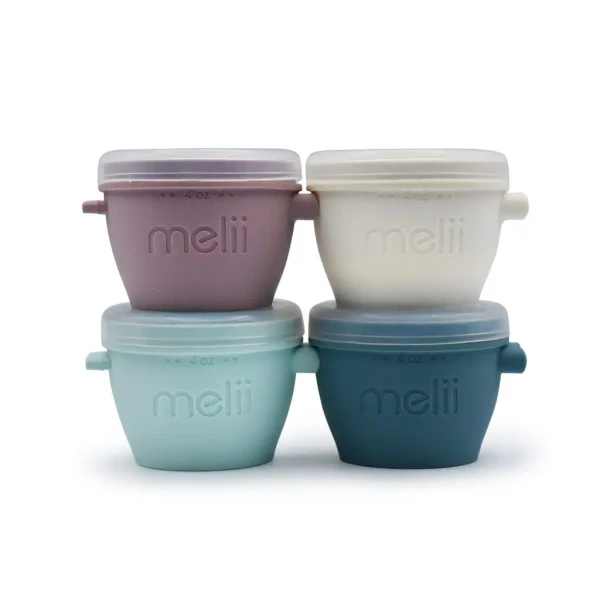 Melii Silikónové tégliky na potraviny Snap&Go 118 ml - 4ks - Luxe  pastelové