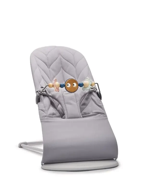 BABYBJORN Lehátko Bouncer Bliss Light Grey cotton petal, svetlá konštrukcia + hračka Googly Eyes Pastel