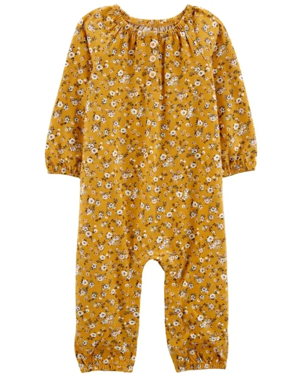 CARTER'S Overal bez nožičiek Yellow Flowers dievča 6m
