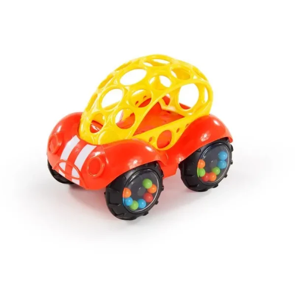 OBALL Autíčko Rattle&Roll Oball™ červeno/žlté 3m+