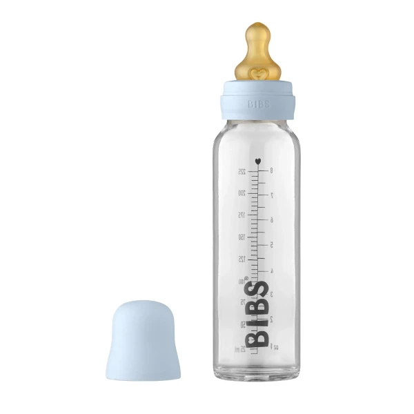 BIBS Baby Bottle sklenená fľaša 225ml Baby Blue