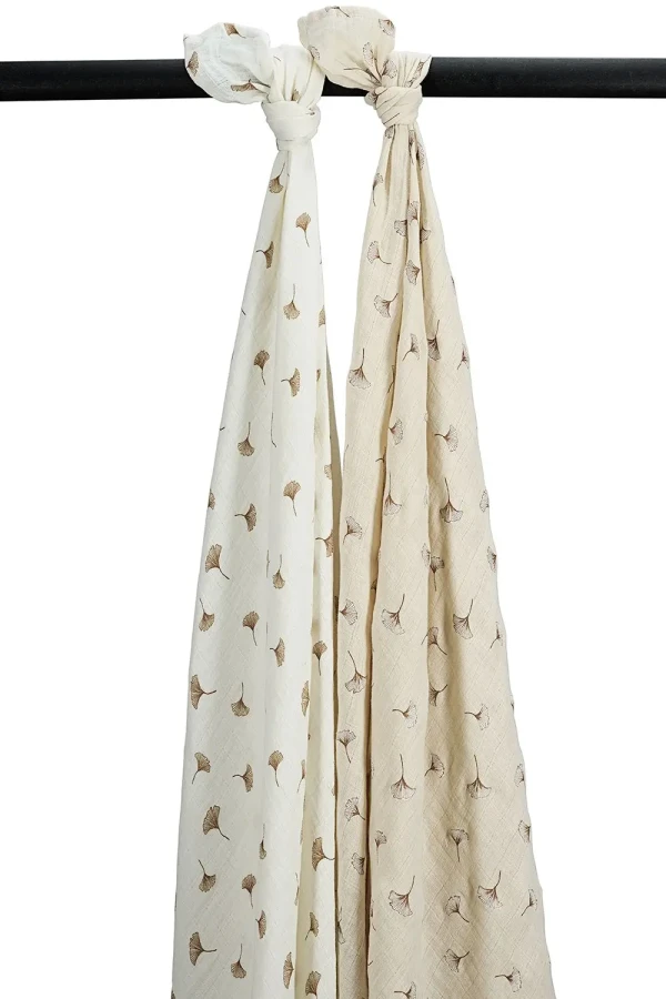 Meyco Mušelínové plienky Ginko 120x120 cm 2-balenie - Off white/soft sand