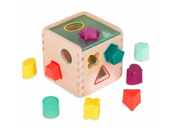 B-Toys Kocka drevená s vkladacími tvarmi Wonder Cube