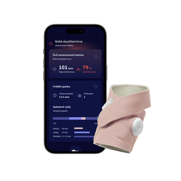 Owlet Dream Sock – Chytrá ponožka so zdravotníckou certifikáciou 0-18 mesiacov Dusty Rose
