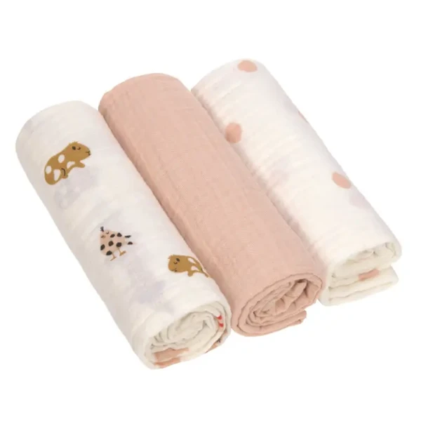 LÄSSIG Swaddle Burp blanket 85x85 2024 Little Mateys spicy orange