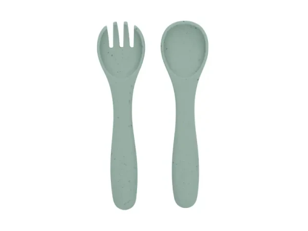 KikkaBoo Príbor 2-dielny Platinum Silicone Sage