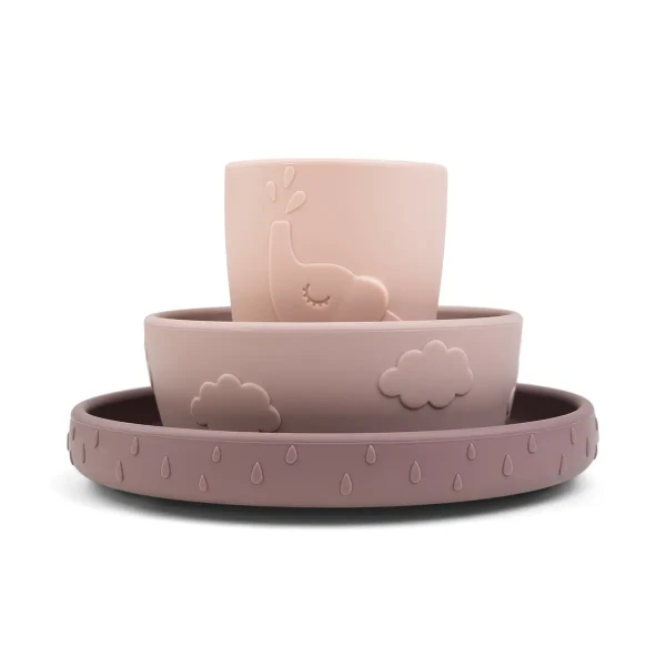 DONE BY DEER Stick and stay jedálenský set Deer friends - ružový