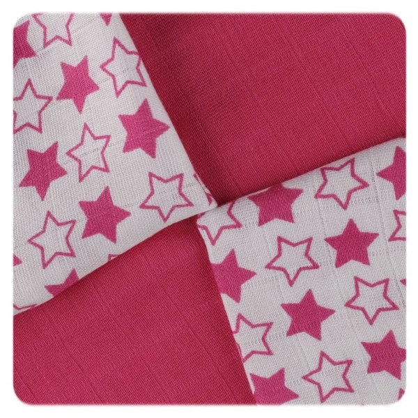 XKKO BMB Bambusové obrúsky 30x30 - Little Stars Magenta MIX