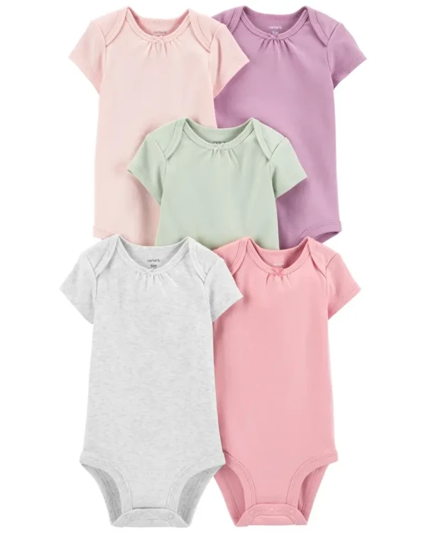 CARTER'S Body krátky rukáv Monochromatic dievča 5ks 24m