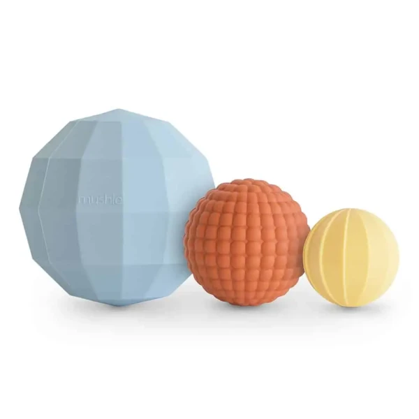 MUSHIE SENZORICKÁ HRAČKA NESTING SPHERES - POWDER BLUE